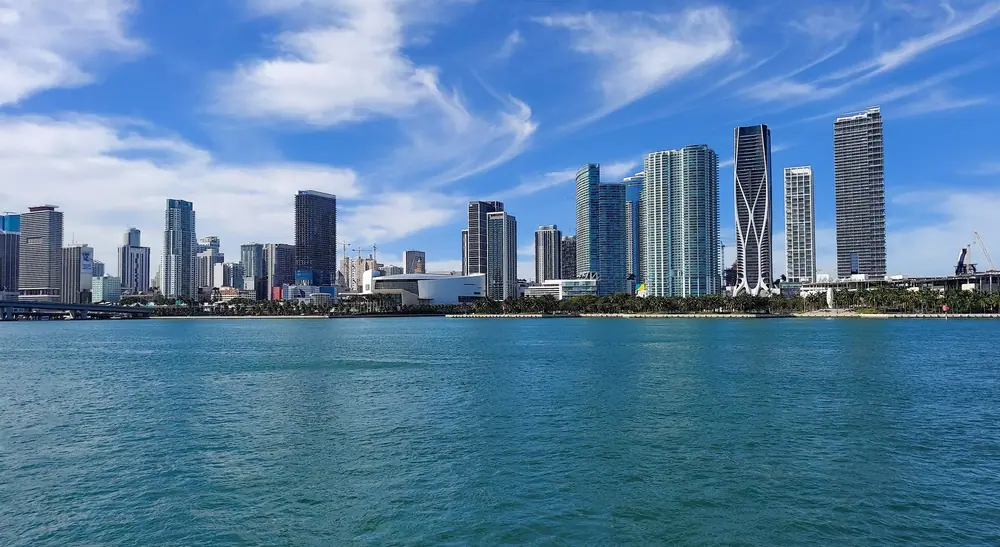 Downtown Miami and Brickell skyline across Biscayne Bay